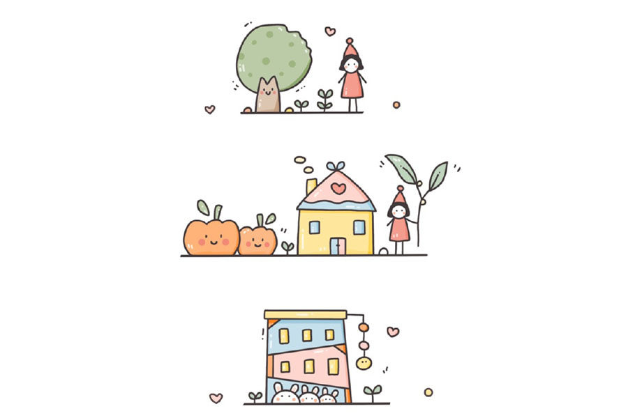 治愈系可爱简笔画图片