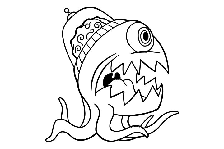 可爱的外星生物简笔画