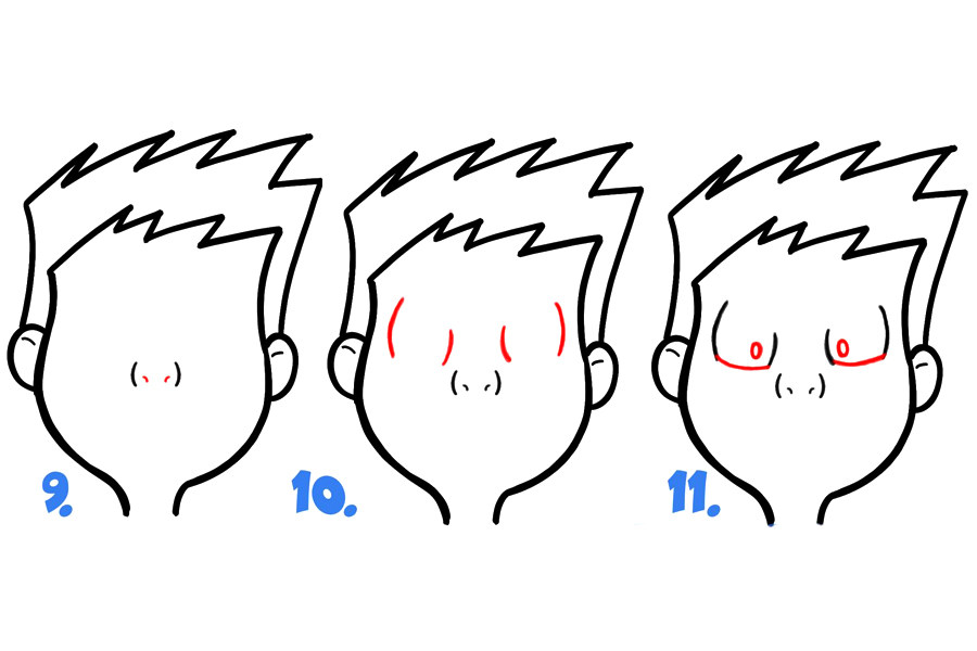 学画卡通面部表情：愤怒