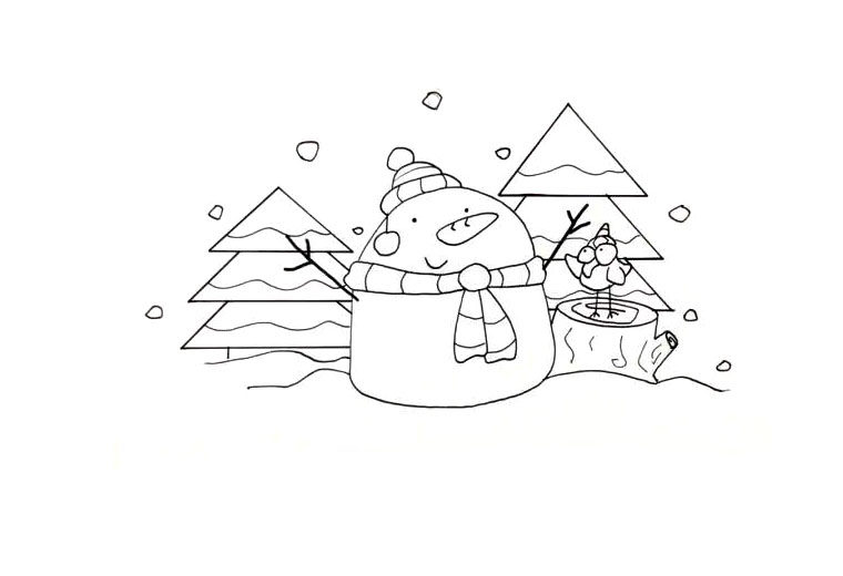 2022雪人的故事简笔画绘画教程