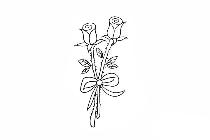 玫瑰花简笔画画法详解