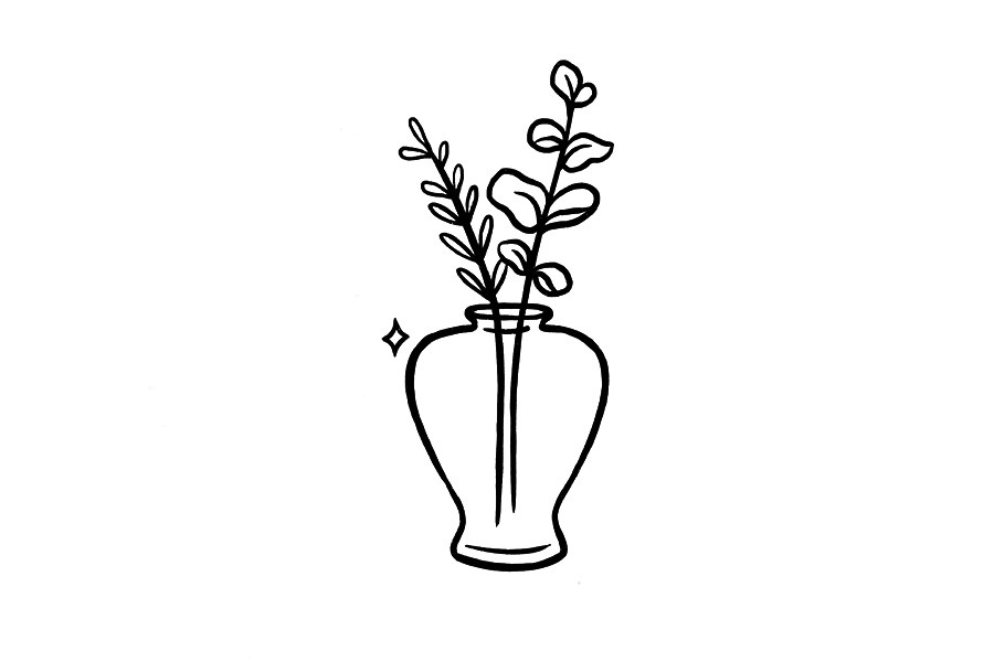 插花和书本简笔画教程