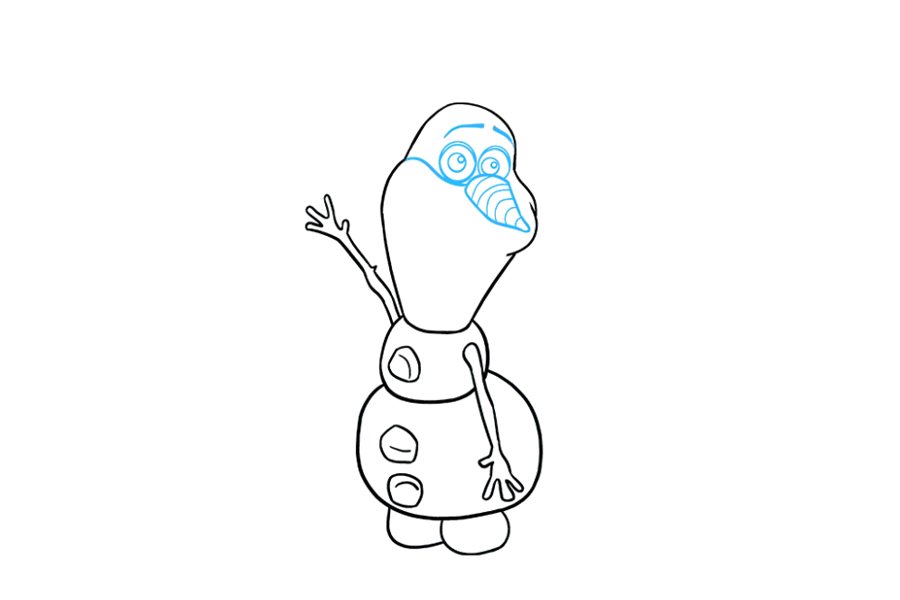 如何画冰雪奇缘雪人奥拉夫