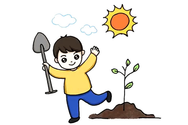 植树节简笔画怎么画