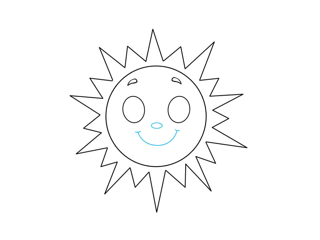 卡通太阳简笔画画法步骤