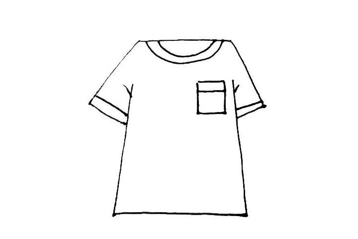 短袖T恤简笔画怎么画