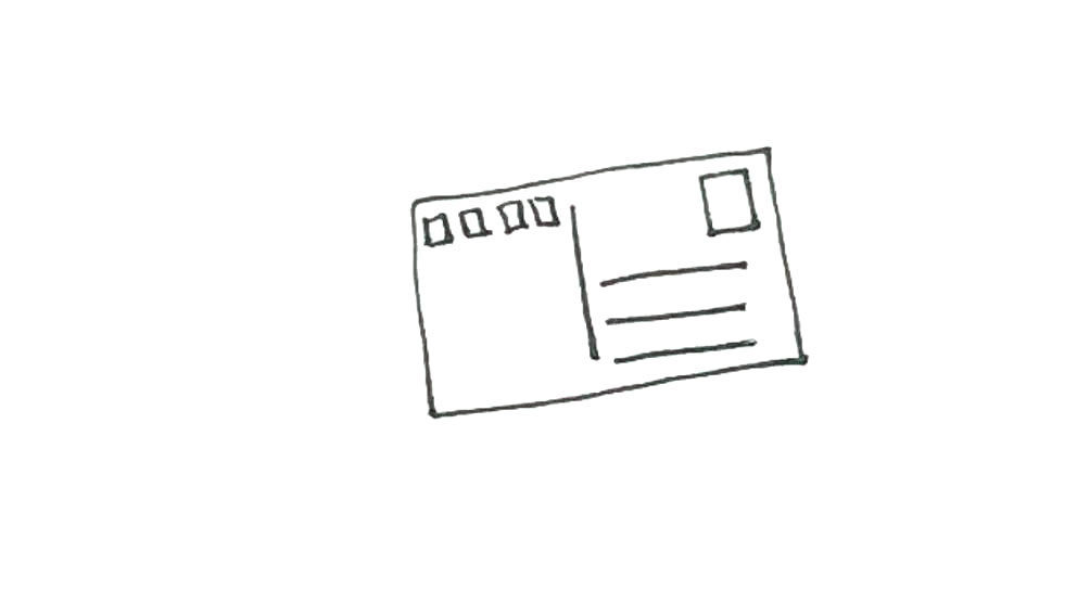 明信片简笔画画法步骤