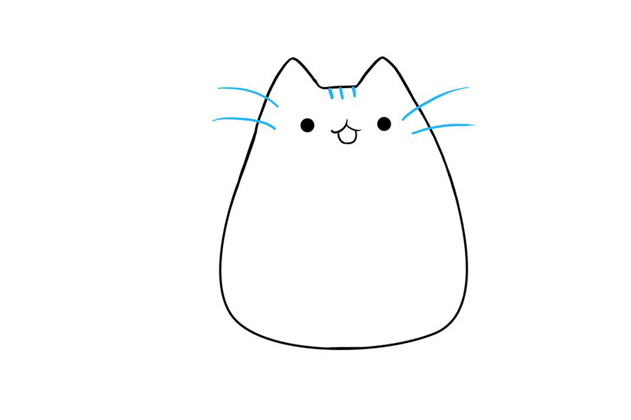 简单可爱的卡通小猫简笔画步骤