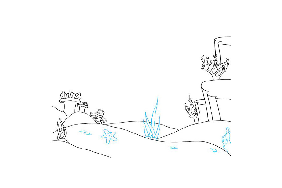 海洋风景怎么画