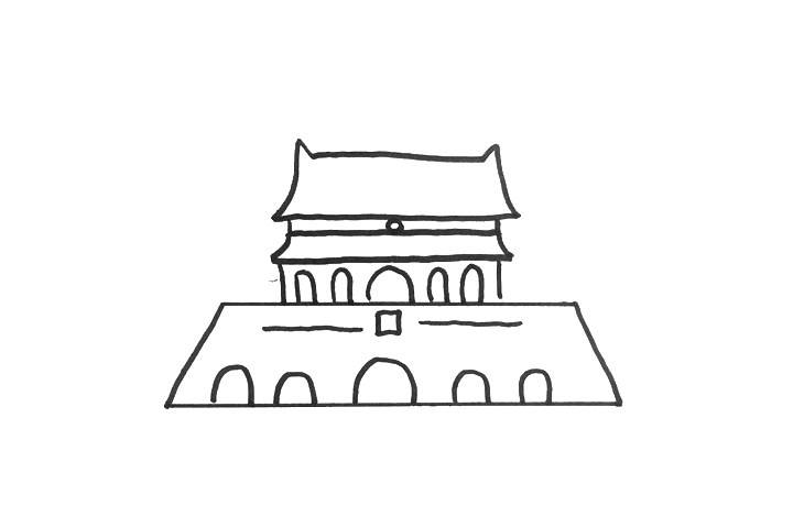 超好画的天安门简笔画
