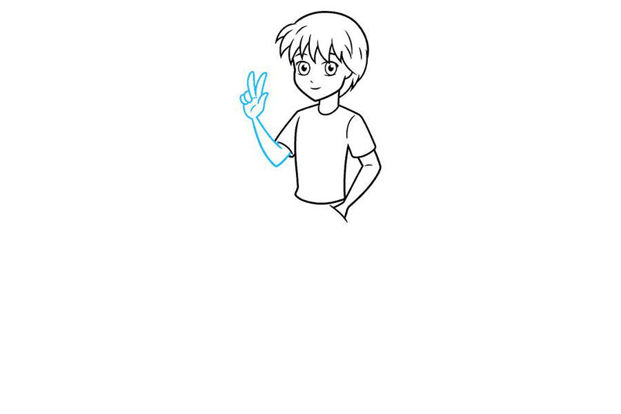 如何画一个动漫男孩的全身