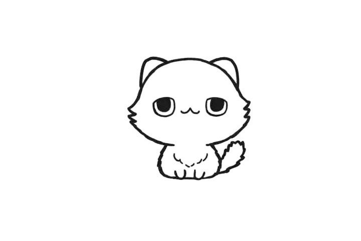 波斯猫简笔画画法步骤