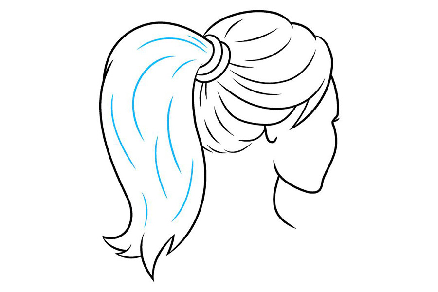 如何画马尾辫