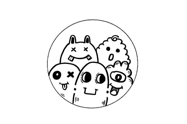一组怪兽简笔画图片开心又可爱