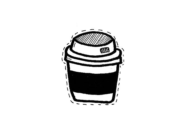 秋天的第一杯奶茶简笔画图片