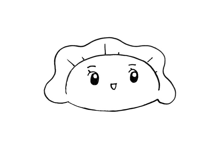 可爱卡通饺子简笔画怎么画