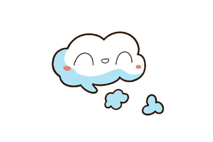 一组可爱的云简笔画图片