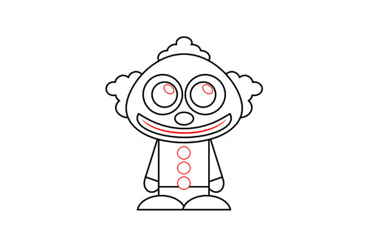 有趣的小丑简笔画画法步骤
