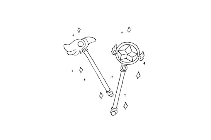 百变小樱魔法棒怎么画