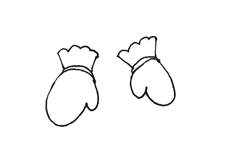 棉手套简笔画画法步骤