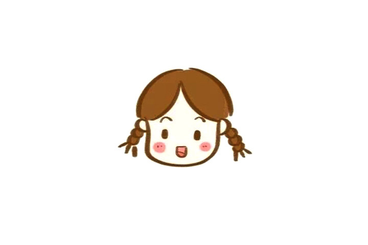 三步画可爱小女孩简笔画