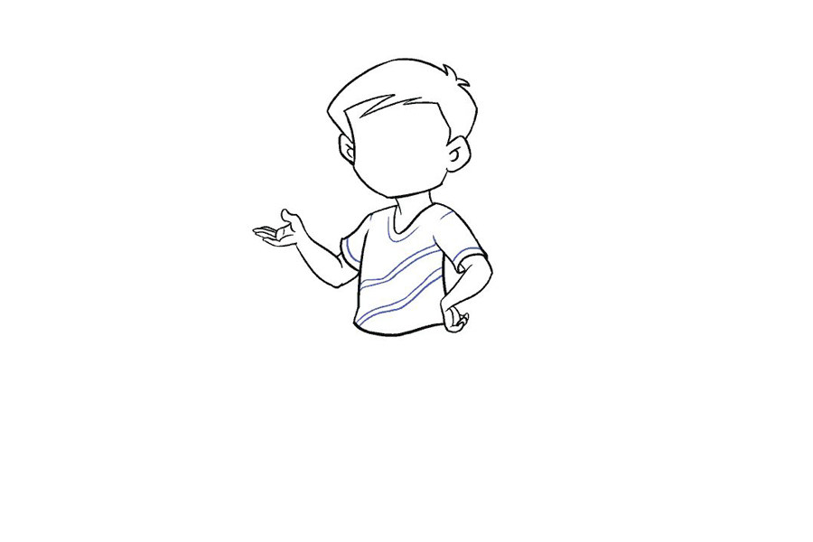 阳光小男孩卡通简笔画