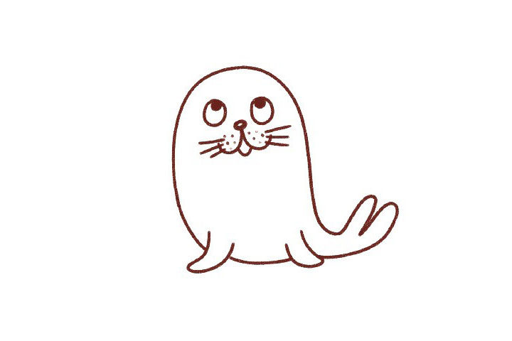 海狮简笔画画法步骤