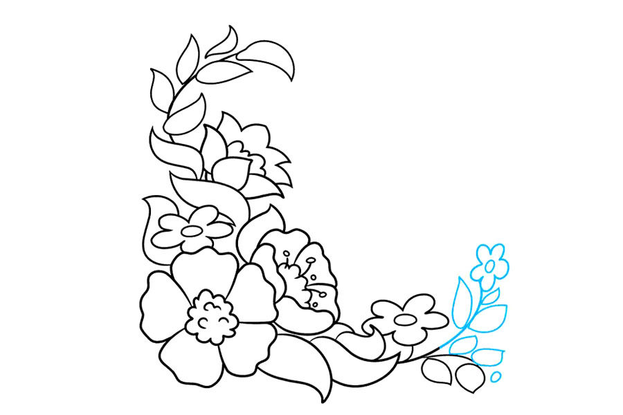 花丛简笔画画法步骤