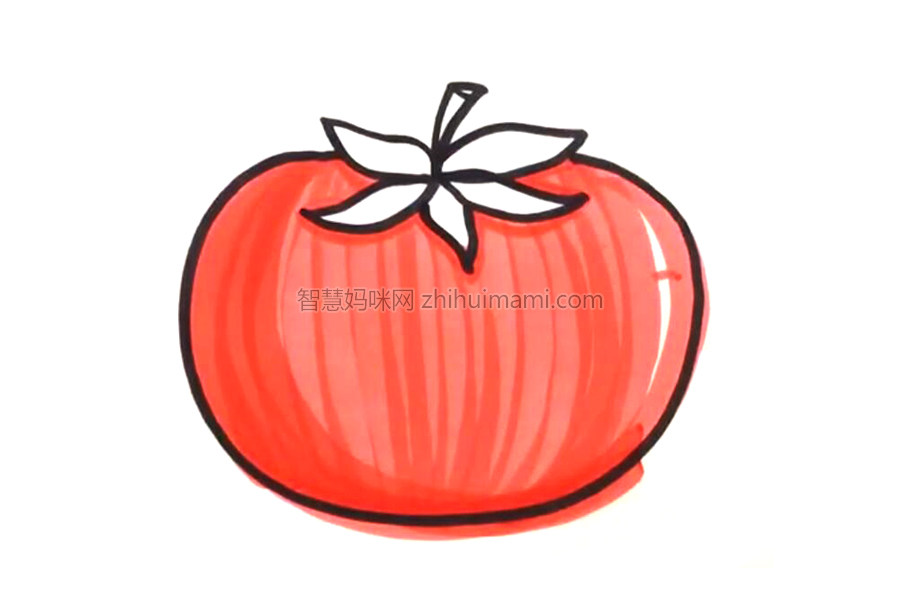 简单可爱的西红柿简笔画画法