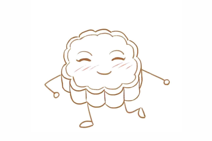 开心的月饼简笔画怎么画