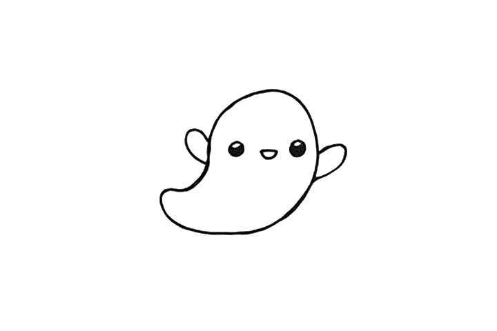 学画可爱幽灵简笔画