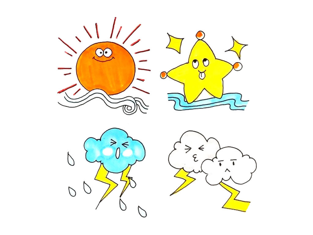 超萌天气预报简笔画