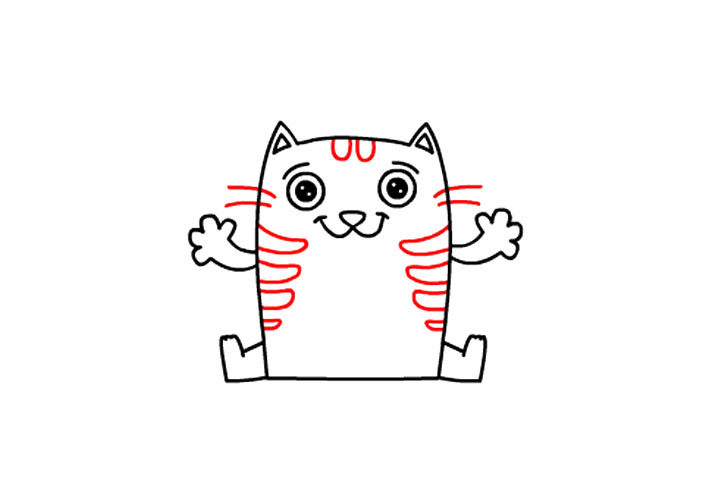 可爱小猫卡通简笔画