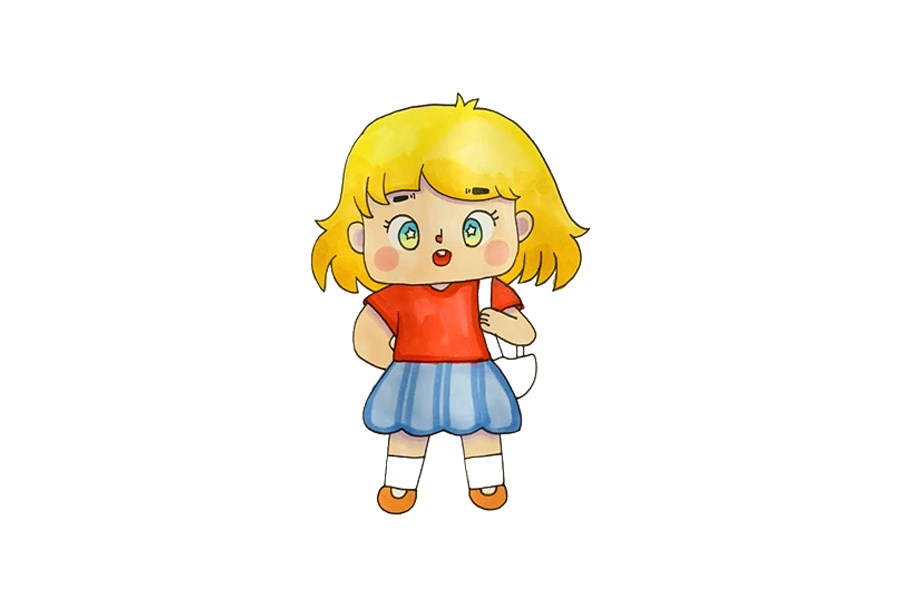 一步一步学画可爱小女孩
