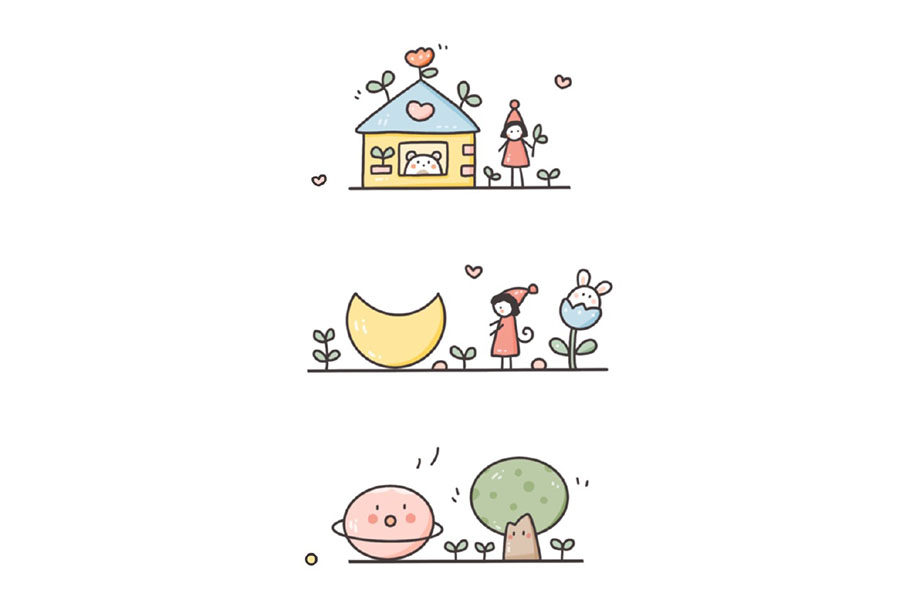 治愈系可爱简笔画图片