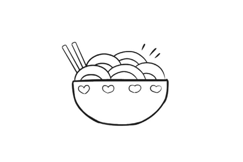 如何画一碗面条