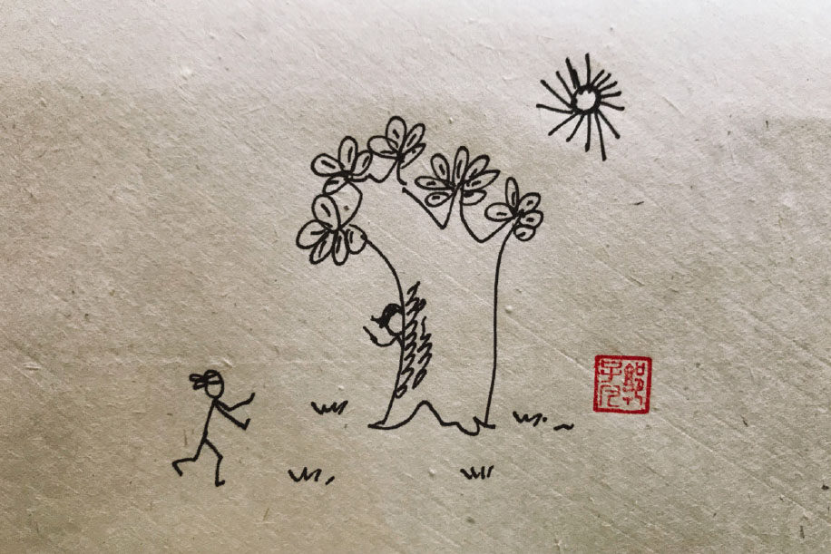 生机勃勃春天风景简笔画图片