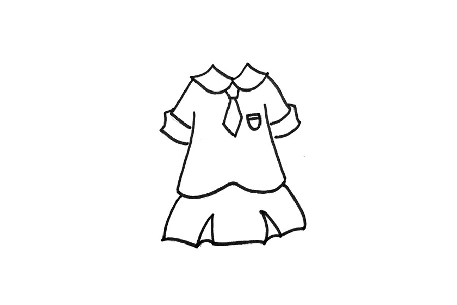 漂亮的女生校服怎么画