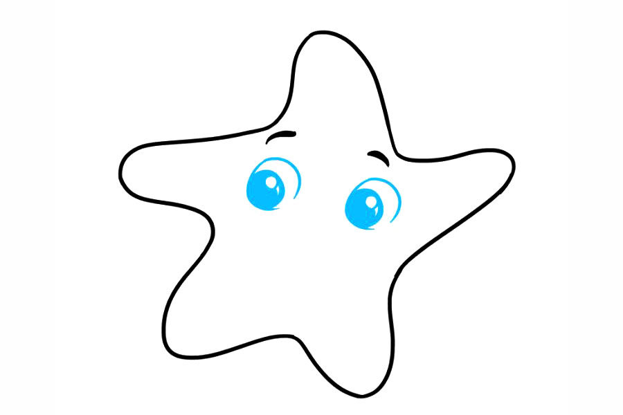 如何画卡通星星