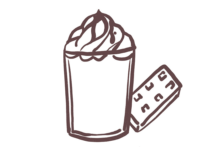 咖啡配小食手账简笔画