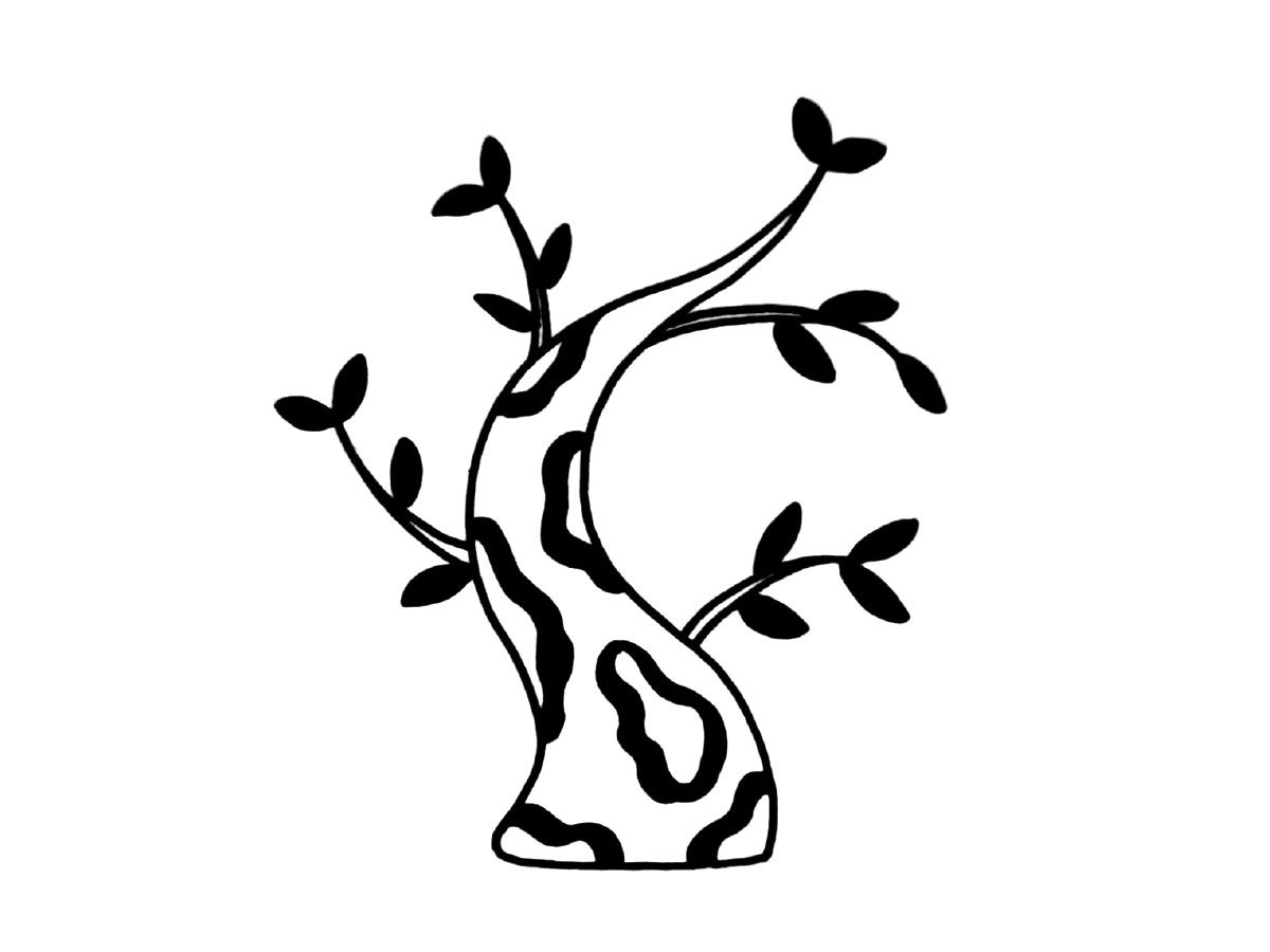 一组萌萌哒的小树简笔画
