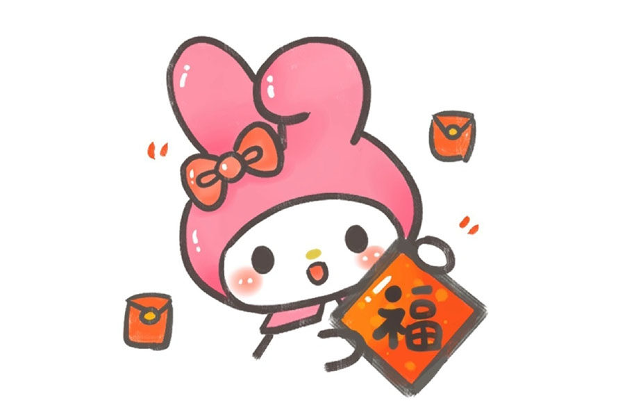 一组可爱的新年动物简笔画图片