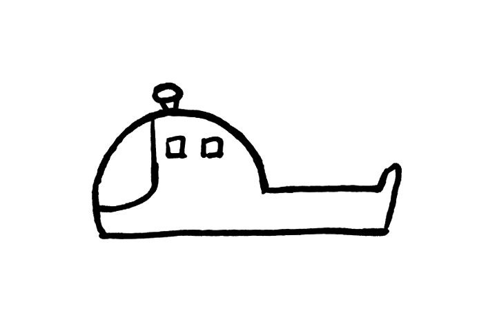 小型直升机简笔画画法步骤