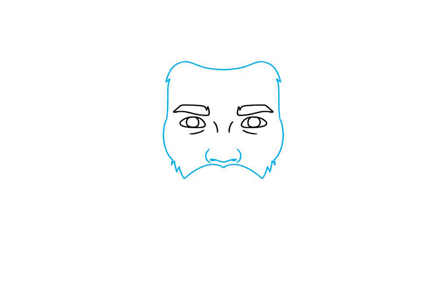 如何画大胡子男人