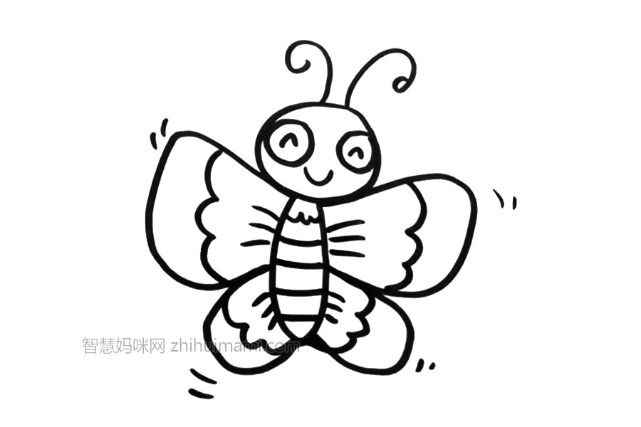 美丽的蝴蝶简笔画步骤