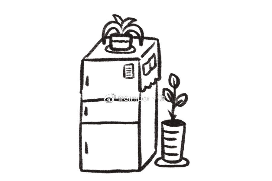 如何画冰箱