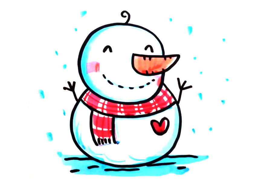 雪人怎么画简单