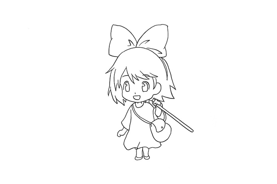 魔女宅急便简笔画教程