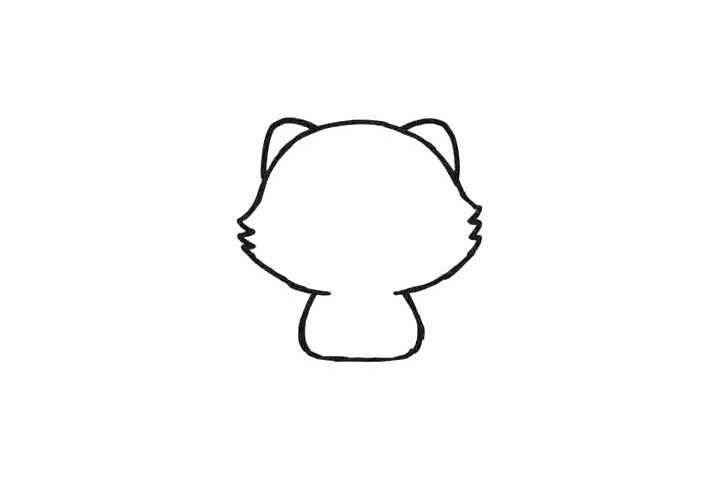 波斯猫简笔画画法步骤