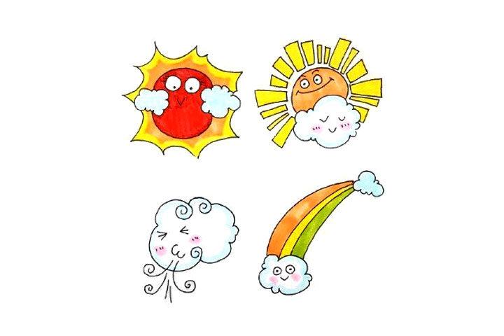 超萌的天气简笔画手账